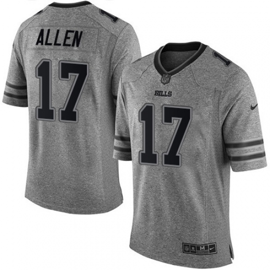 Men's Nike Buffalo Bills 17 Josh Allen Limited Gray Gridiron NFL Jersey