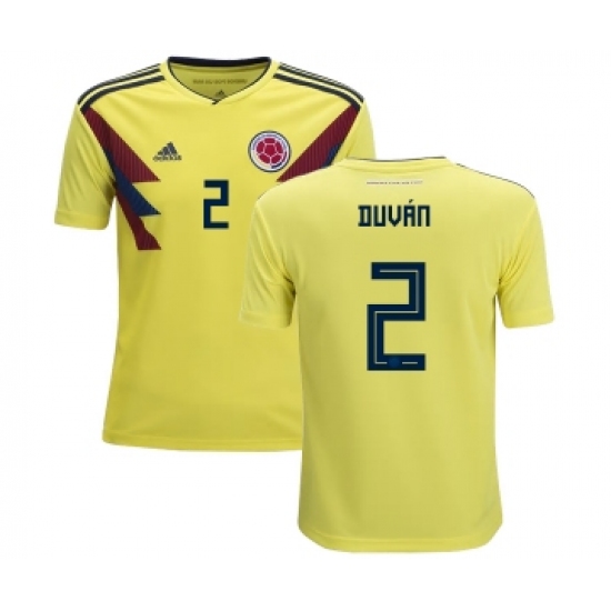 Colombia 2 Duvan Home Kid Soccer Country Jersey