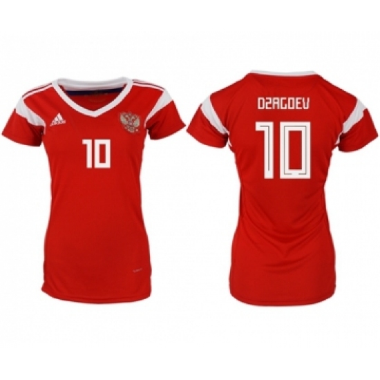 Women's Russia 10 Dzagoev Home Soccer Country Jersey