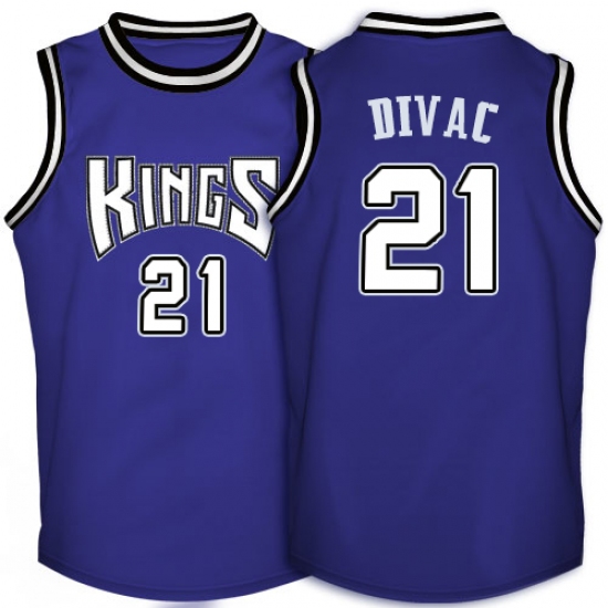 Men's Adidas Sacramento Kings 21 Vlade Divac Authentic Purple Throwback NBA Jersey