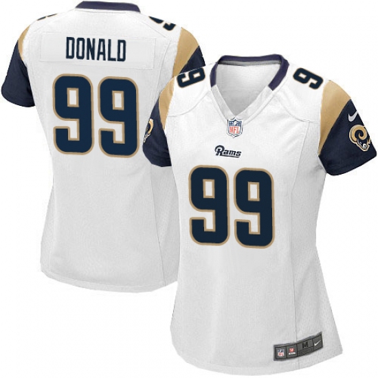 Women's Nike Los Angeles Rams 99 Aaron Donald Game White NFL Jersey