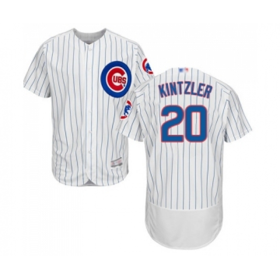 Men's Chicago Cubs 20 Brandon Kintzler White Home Flex Base Authentic Collection Baseball Jersey