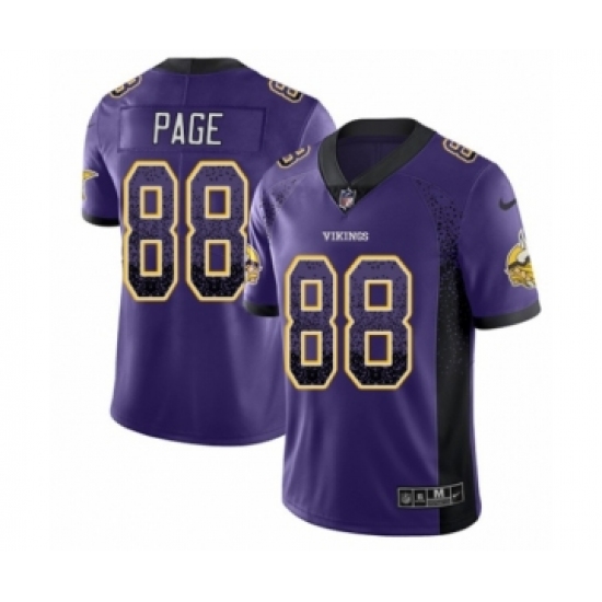 Men's Nike Minnesota Vikings 88 Alan Page Limited Purple Rush Drift Fashion NFL Jersey