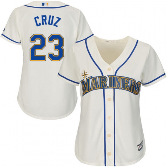Women's Majestic Seattle Mariners 23 Nelson Cruz Authentic Cream Alternate Cool Base MLB Jersey