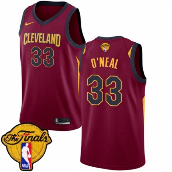 Youth Nike Cleveland Cavaliers 33 Shaquille O'Neal Swingman Maroon 2018 NBA Finals Bound NBA Jersey - Icon Edition