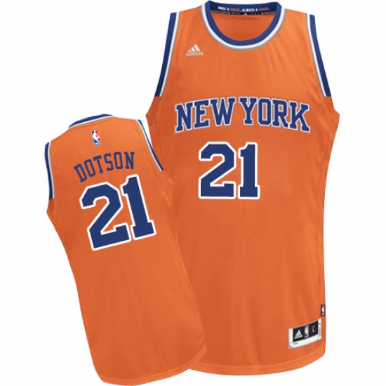 Men's Adidas New York Knicks 21 Damyean Dotson Swingman Orange Alternate NBA Jersey
