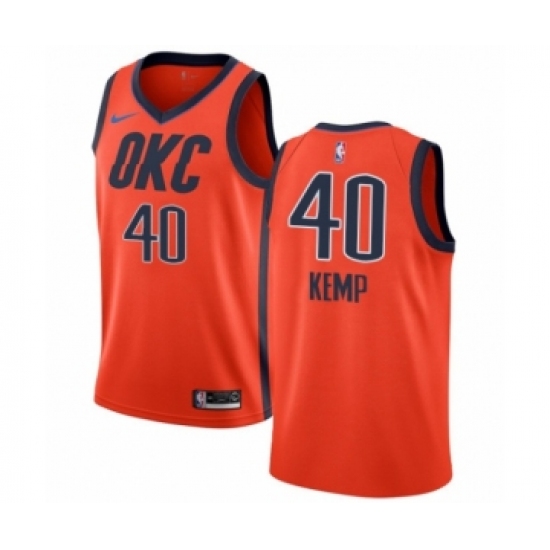 Men's Nike Oklahoma City Thunder 40 Shawn Kemp Orange Swingman Jersey - Earned Edition