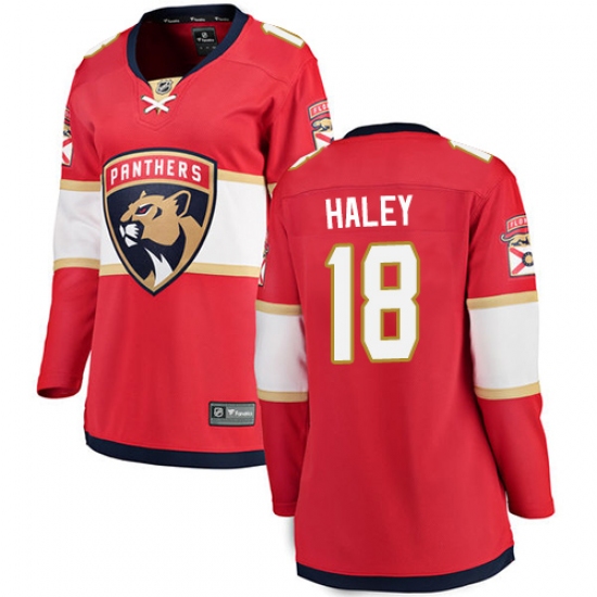 Women's Florida Panthers 18 Micheal Haley Fanatics Branded Red Home Breakaway NHL Jersey