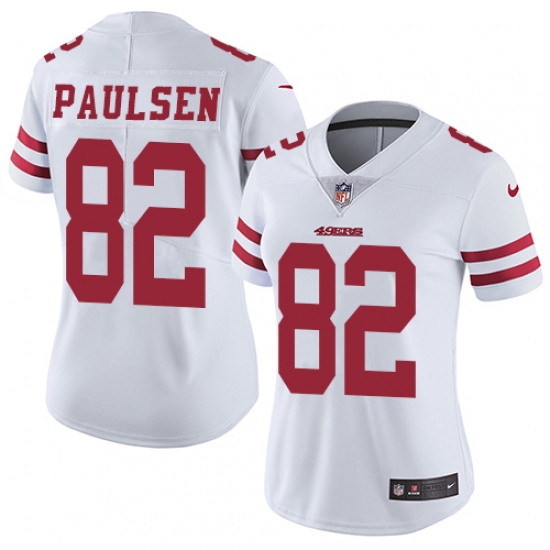 Women's Nike San Francisco 49ers 82 Logan Paulsen Elite White NFL Jersey