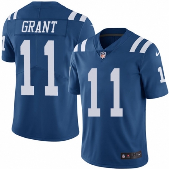 Men's Nike Indianapolis Colts 11 Ryan Grant Limited Royal Blue Rush Vapor Untouchable NFL Jersey