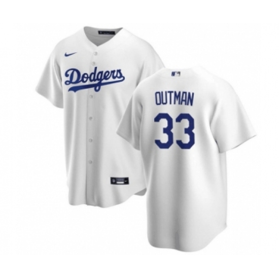 Men's Los Angeles Dodgers 33 James Outman White Cool Base Stitched Baseball Jersey