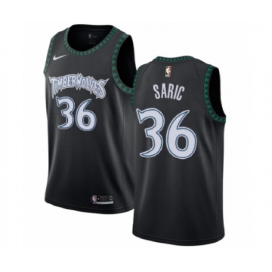 Men's Nike Minnesota Timberwolves 36 Dario Saric Authentic Black Hardwood Classics Jersey