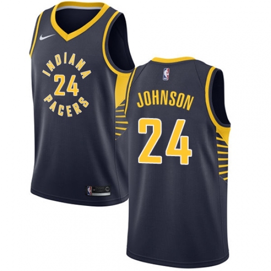Men's Nike Indiana Pacers 24 Alize Johnson Swingman Navy Blue NBA Jersey - Icon Edition