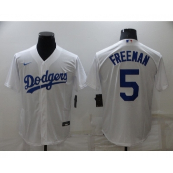 Youth Los Angeles Dodgers 5 Freddie Freeman White Cool Base Stitched Baseball Jersey