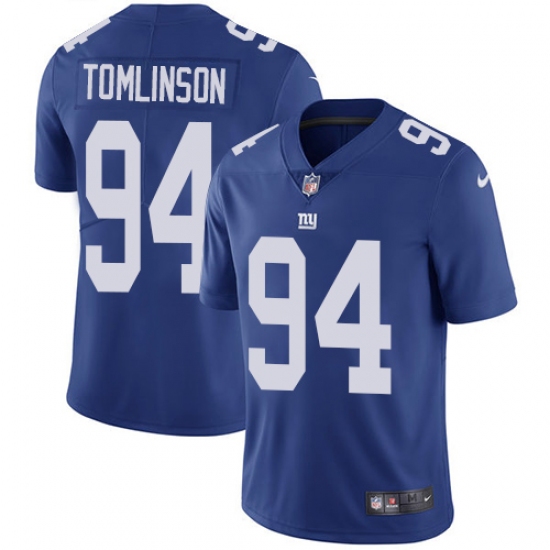 Men's Nike New York Giants 94 Dalvin Tomlinson Royal Blue Team Color Vapor Untouchable Limited Player NFL Jersey