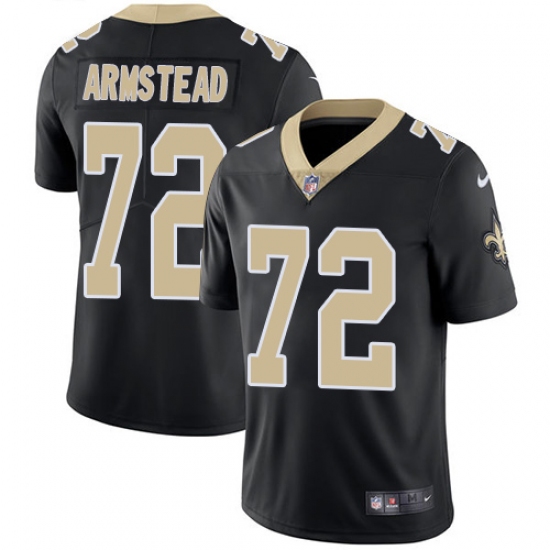 Men's Nike New Orleans Saints 72 Terron Armstead Black Team Color Vapor Untouchable Limited Player NFL Jersey