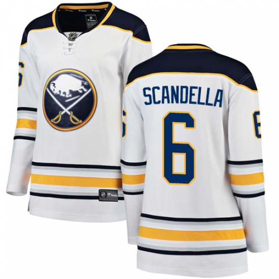 Women's Buffalo Sabres 6 Marco Scandella Fanatics Branded White Away Breakaway NHL Jersey