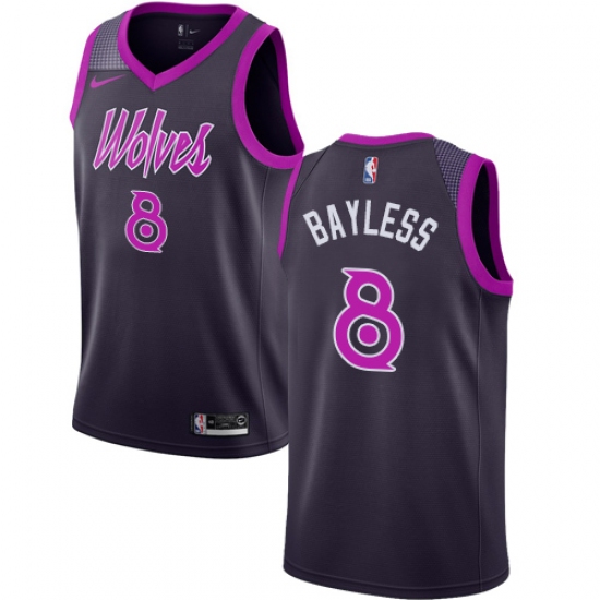 Women's Nike Minnesota Timberwolves 8 Jerryd Bayless Swingman Purple NBA Jersey - City Edition