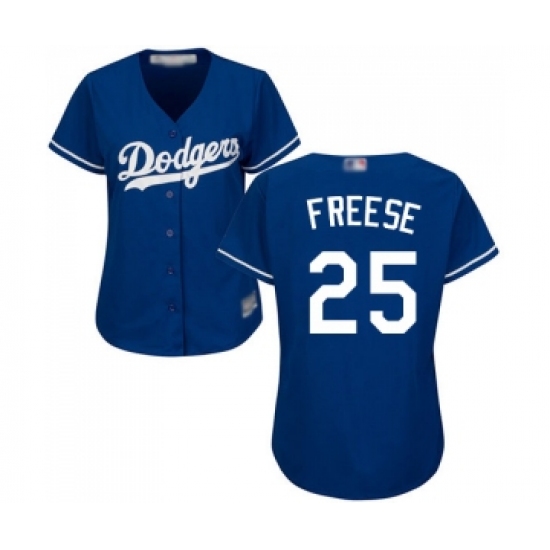 Women's Los Angeles Dodgers 25 David Freese Authentic Royal Blue Alternate Cool Base Baseball Jersey