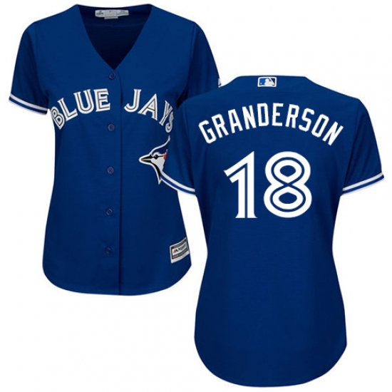 Women's Majestic Toronto Blue Jays 18 Curtis Granderson Replica Blue Alternate MLB Jersey