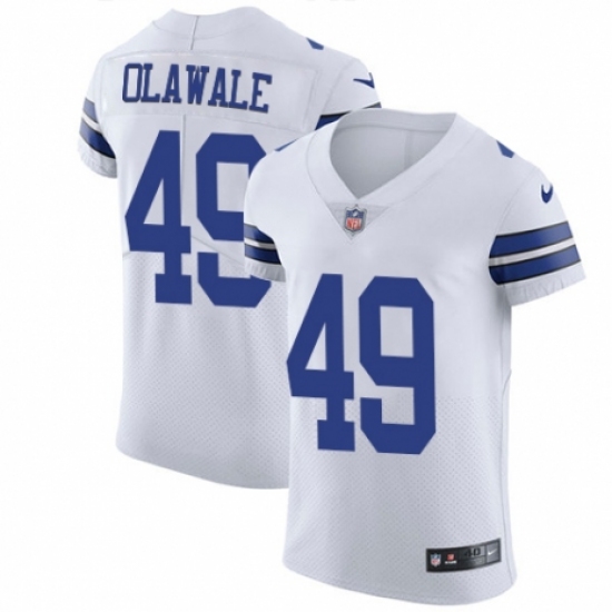 Men's Nike Dallas Cowboys 49 Jamize Olawale White Vapor Untouchable Elite Player NFL Jersey
