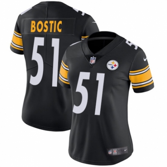 Women's Nike Pittsburgh Steelers 51 Jon Bostic Black Team Color Vapor Untouchable Limited Player NFL Jersey