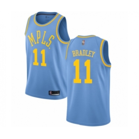Women's Los Angeles Lakers 11 Avery Bradley Authentic Blue Hardwood Classics Basketball Jersey