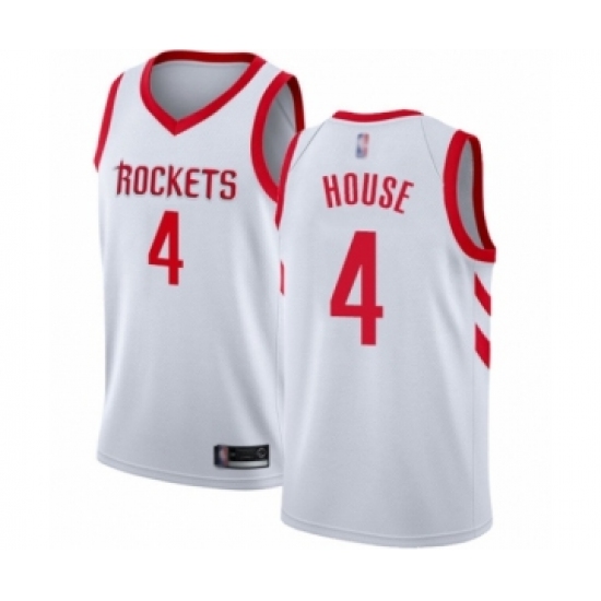 Men's Houston Rockets 4 Danuel House Authentic White Basketball Jersey - Association Edition