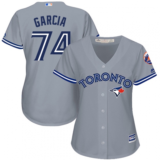 Women's Majestic Toronto Blue Jays 74 Jaime Garcia Authentic Grey Road MLB Jersey