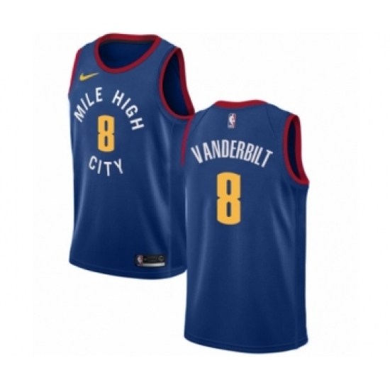 Youth Nike Denver Nuggets 8 Jarred Vanderbilt Swingman Blue Alternate NBA Jersey Statement Edition