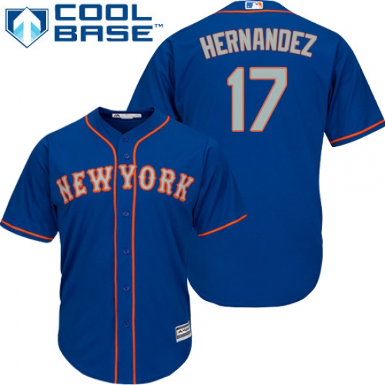 Men's Majestic New York Mets 17 Keith Hernandez Replica Royal Blue Alternate Road Cool Base MLB Jersey