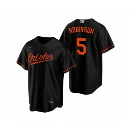 Men's Baltimore Orioles 5 Brooks Robinson Nike Black Replica Alternate Jersey