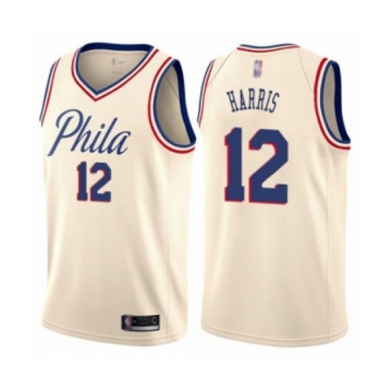 Men's Philadelphia 76ers 12 Tobias Harris Authentic Cream Basketball Jersey - City Edition