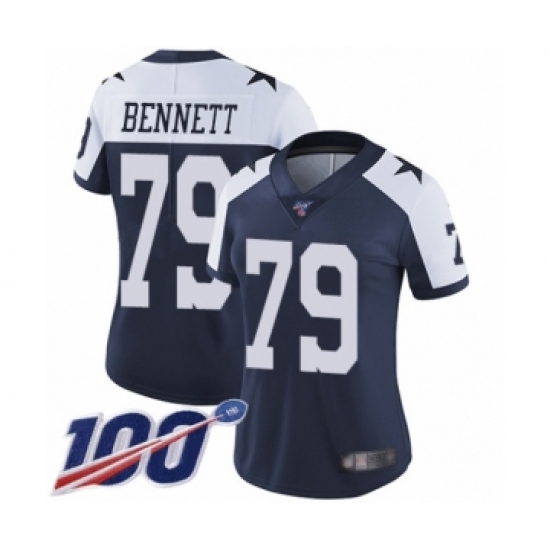 Women's Dallas Cowboys 79 Michael Bennett Navy Blue Throwback Alternate Vapor Untouchable Limited Player 100th Season Football Jersey