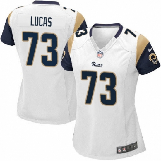 Women's Nike Los Angeles Rams 73 Cornelius Lucas Game White NFL Jersey