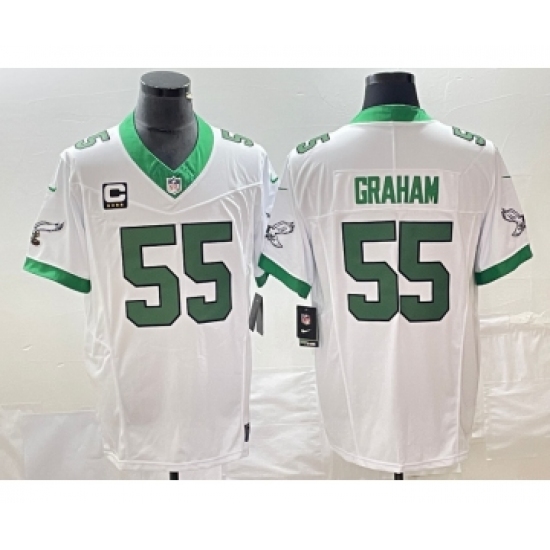 Men's Nike Philadelphia Eagles 55 Brandon Graham White 2023 F.U.S.E. Vapor Untouchable C Stitched Football Jersey