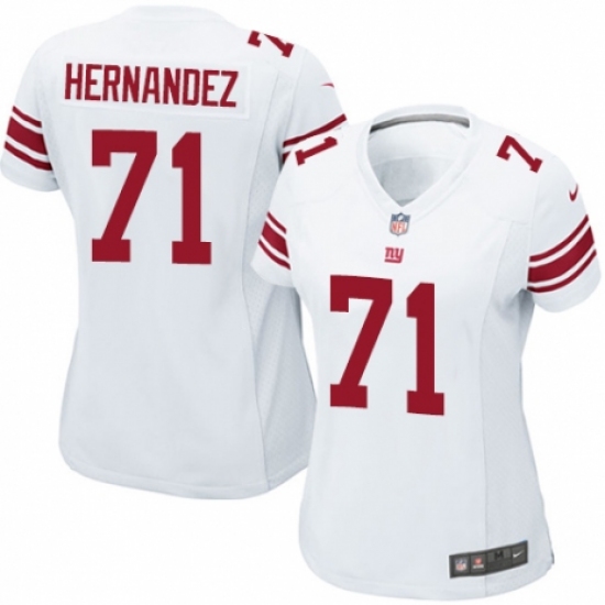 Women's Nike New York Giants 71 Will Hernandez Game White NFL Jersey