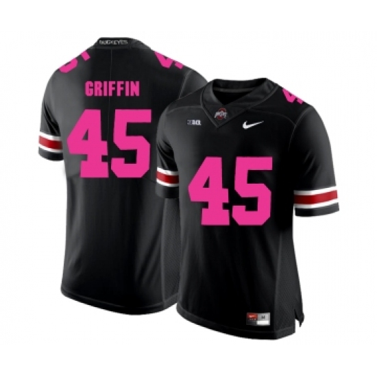 Ohio State Buckeyes 45 Archie Griffin Black 2018 Breast Cancer Awareness College Football Jersey
