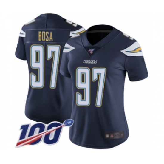 Women's Nike Los Angeles Chargers 97 Joey Bosa Navy Blue Team Color Vapor Untouchable Limited Player 100th Season NFL Jersey
