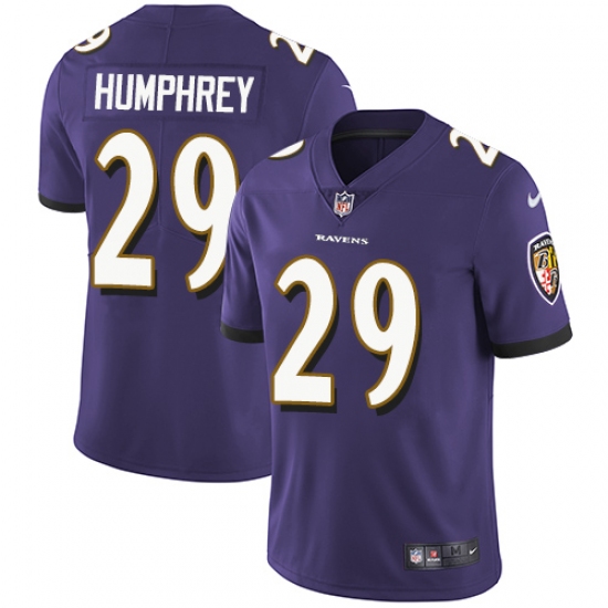 Youth Nike Baltimore Ravens 29 Marlon Humphrey Purple Team Color Vapor Untouchable Limited Player NFL Jersey
