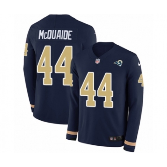 Men's Nike Los Angeles Rams 44 Jacob McQuaide Limited Navy Blue Therma Long Sleeve NFL Jersey