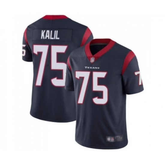 Men's Houston Texans 75 Matt Kalil Navy Blue Team Color Vapor Untouchable Limited Player Football Jersey