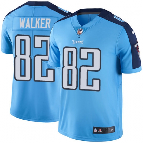 Men's Nike Tennessee Titans 82 Delanie Walker Light Blue Team Color Vapor Untouchable Limited Player NFL Jersey