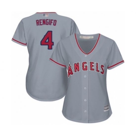 Women's Los Angeles Angels of Anaheim 4 Luis Rengifo Authentic Grey Road Cool Base Baseball Player Jersey