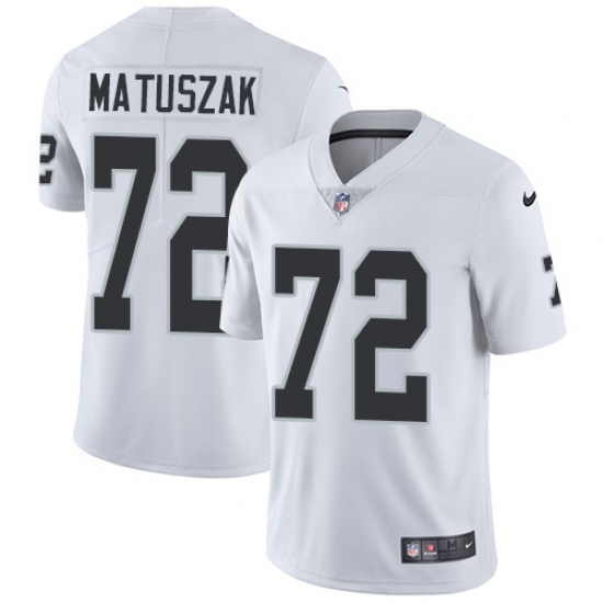 Men's Nike Oakland Raiders 72 John Matuszak White Vapor Untouchable Limited Player NFL Jersey