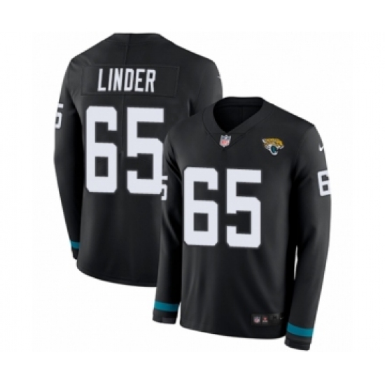 Youth Nike Jacksonville Jaguars 65 Brandon Linder Limited Black Therma Long Sleeve NFL Jersey