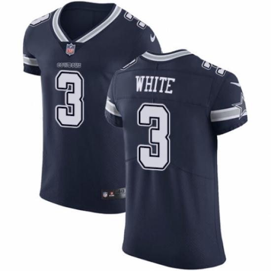 Men's Nike Dallas Cowboys 3 Mike White Navy Blue Team Color Vapor Untouchable Elite Player NFL Jersey
