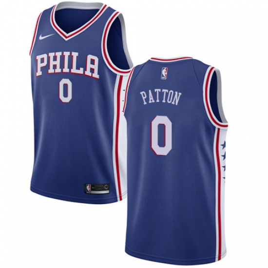 Men's Nike Philadelphia 76ers 0 Justin Patton Swingman Blue NBA Jersey - Icon Edition