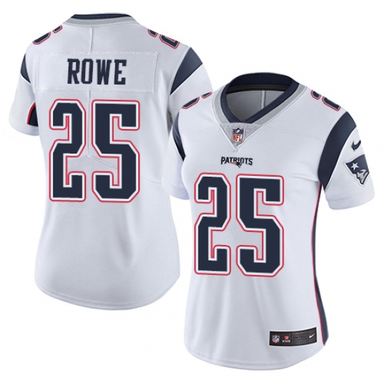 Women's Nike New England Patriots 25 Eric Rowe White Vapor Untouchable Limited Player NFL Jersey