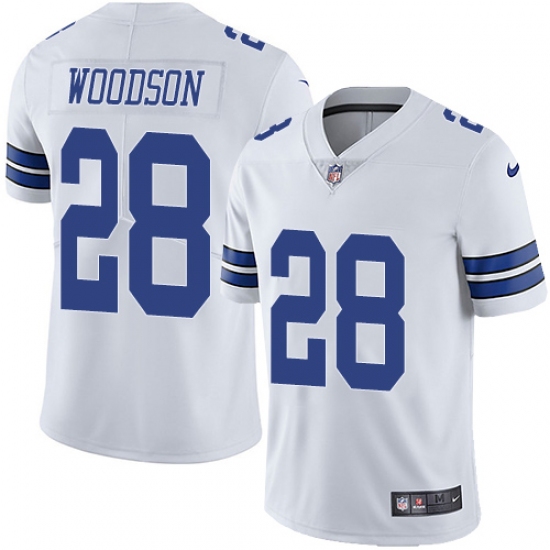 Men's Nike Dallas Cowboys 28 Darren Woodson White Vapor Untouchable Limited Player NFL Jersey